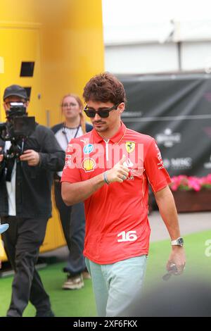 Barcelona, Spanien. Juni 2024. 23.06.2024, Circuit de Catalunya, Barcelona, Formel 1 Aramco Grand Prix von Spanien 2024, im Bild Charles Leclerc (MCO), Scuderia Ferrari HP/dpa/Alamy Live News Stockfoto