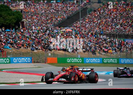 Barcelona, Spanien. Juni 2024. 23.06.2024, Circuit de Catalunya, Barcelona, Formel 1 Aramco Grand Prix von Spanien 2024, im Bild Charles Leclerc (MCO), Scuderia Ferrari HP/dpa/Alamy Live News Stockfoto