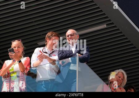 Barcelona, Spanien. Juni 2024. 23.06.2024, Circuit de Catalunya, Barcelona, Formel 1 Aramco Grand Prix von Spanien 2024, im Bild Formel-1-Chef Stefano Domenicali Credit: dpa/Alamy Live News Stockfoto