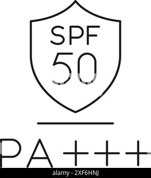 SPF 50 ( Sun Protection Factor ) – Messen des UVB-Schutzes mit PA+++ – Stock-Symbol als EPS 10-Datei Stock Vektor