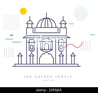 Der Goldene Tempel - Amritsar - Stock Illustration als EPS 10 Datei Stock Vektor