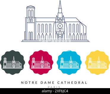 Kathedrale Notre Dame - Paris - Stock Illustration als EPS 10 Datei Stock Vektor