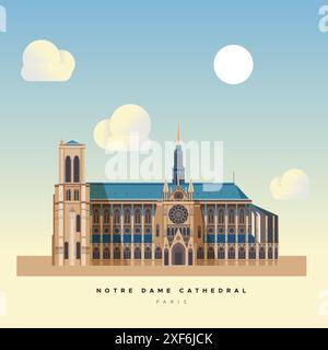 Kathedrale Notre Dame - Paris - Stock Illustration als EPS 10 Datei Stock Vektor