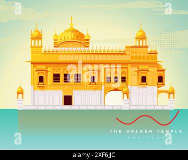 Der Goldene Tempel - Amritsar - Stock Illustration als EPS 10 Datei Stock Vektor