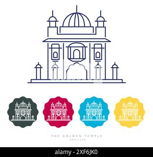 Der Goldene Tempel - Amritsar - Stock Illustration als EPS 10 Datei Stock Vektor