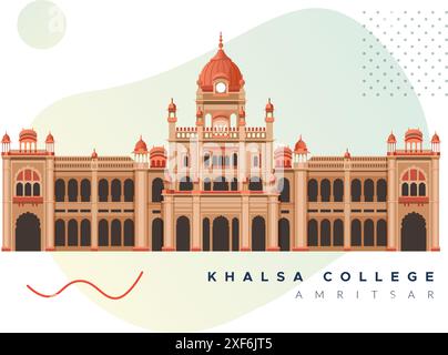 Historisches Khalsa College - Amritsar - Punjab - Stock Illustration als EPS 10 Datei Stock Vektor