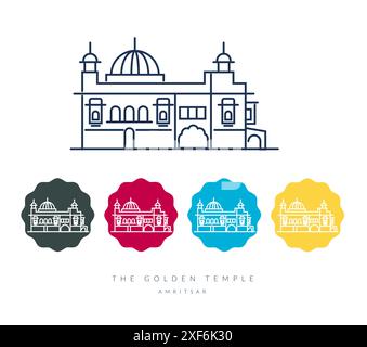 Der Goldene Tempel - Amritsar - Stock Illustration als EPS 10 Datei Stock Vektor