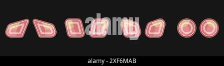 Realistische Seitenbegrenzungsleuchten. Rückleuchten üe-Set. Scheinwerfer für Transport Heller Lichtvektor. Vektorabbildung. Stock Vektor