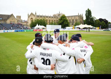 Cheltenham, Vereinigtes Königreich, 1. Juli 2024. Während des Spiels der Vitality County Championship Division 2 zwischen Gloucestershire und Glamorgan, das am Cheltenham College stattfand. Quelle: Robbie Stephenson/Gloucestershire Cricket/Alamy Live News Stockfoto