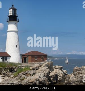USA, Maine, Portland. Portland Head Lighthouse Stockfoto