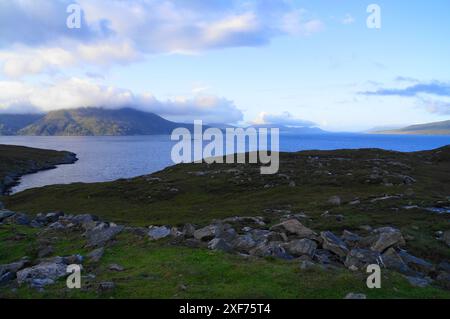 Loch Mhiabhaig, ein Abzweig von West Loch Tarbert auf der Isle of Harris in den Outer Hebrides, Schottland, Großbritannien Stockfoto