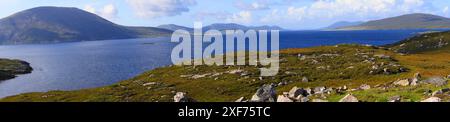 Loch Mhiabhaig, ein Abzweig von West Loch Tarbert auf der Isle of Harris in den Outer Hebrides, Schottland, Großbritannien Stockfoto