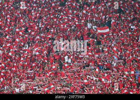 BERLIN, DEUTSCHLAND - 21. JUNI 2024: Euro 2024 Groupe D Spiel Polen gegen Österreich 1:3. Befürworter Österreichs. Stockfoto