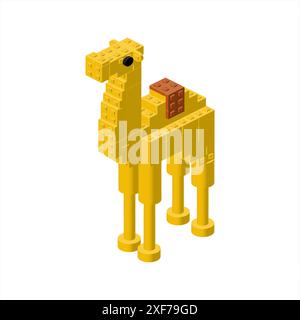 Gelbes Kamel in der Isometrie. Vektor Stock Vektor