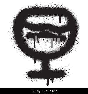 Sprühlackiertes Graffiti-Trinkglas isoliert mit weißem Hintergrund. Stock Vektor