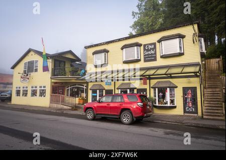 Das Prince Rupert Cow Bay Viertel. Prinz Rupert BC, Kanada. Stockfoto