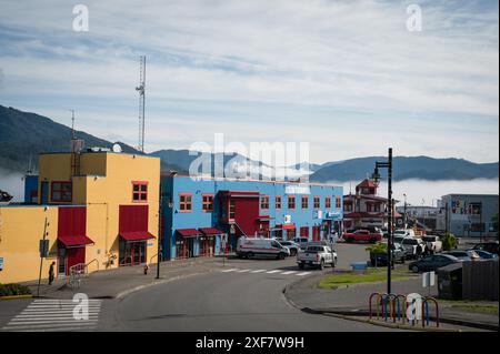 Das Prince Rupert Cow Bay Viertel. Prinz Rupert BC, Kanada. Stockfoto