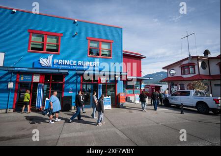 Das Prince Rupert Cow Bay Viertel. Prinz Rupert BC, Kanada. Stockfoto