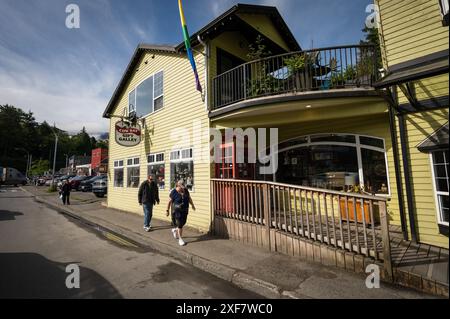 Das Prince Rupert Cow Bay Viertel. Prinz Rupert BC, Kanada. Stockfoto