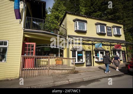 Das Prince Rupert Cow Bay Viertel. Prinz Rupert BC, Kanada. Stockfoto