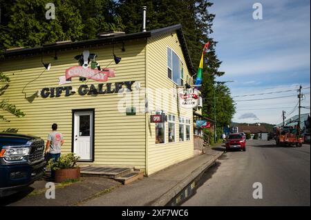 Das Prince Rupert Cow Bay Viertel. Prinz Rupert BC, Kanada. Stockfoto