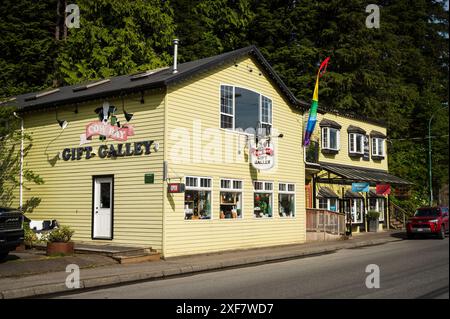 Das Prince Rupert Cow Bay Viertel. Prinz Rupert BC, Kanada. Stockfoto