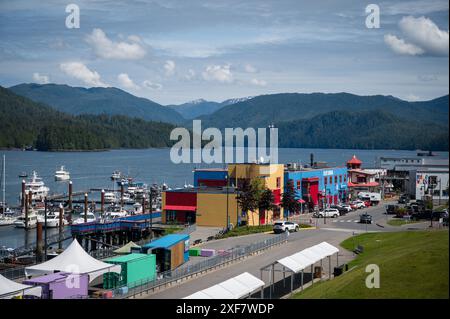 Das Prince Rupert Cow Bay Viertel. Prinz Rupert BC, Kanada. Stockfoto