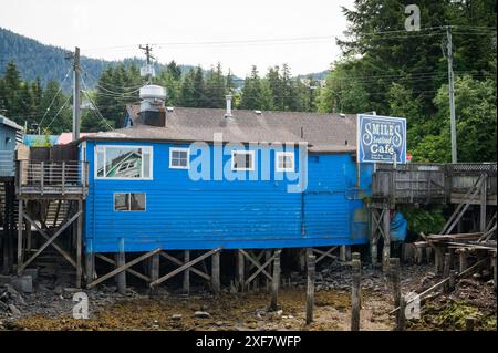 Das Prince Rupert Cow Bay Viertel. Prinz Rupert BC, Kanada. Stockfoto