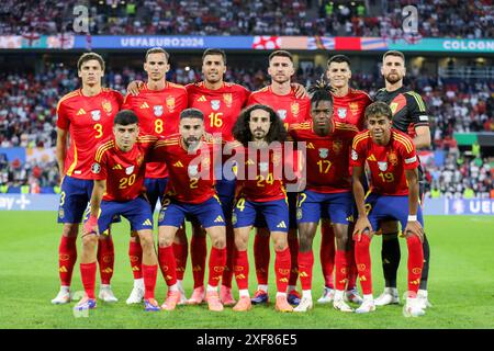 Köln, Deutschland. 30. Juni 2024. Das spanische Team wurde beim Spiel der UEFA EURO 2024 zwischen Spanien und Georgien im RheinEnergieStadion gesehen. Endpunktzahl: Spanien 4:1 Georgien. Quelle: SOPA Images Limited/Alamy Live News Stockfoto