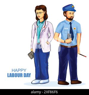1. Mai Happy Work Day sein internationaler Arbeitstag Hintergrund Stock Vektor