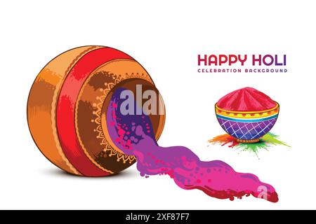 Happy holi farbenfroher Hintergrund für Festival der Farben Stock Vektor