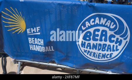 Bordeaux , Frankreich - 06 26 2024 : lacanau Beach ehf Beach Handball Xperience Textzeichen französische Stadt Südwest-atlantikküste in Frankreich Stockfoto