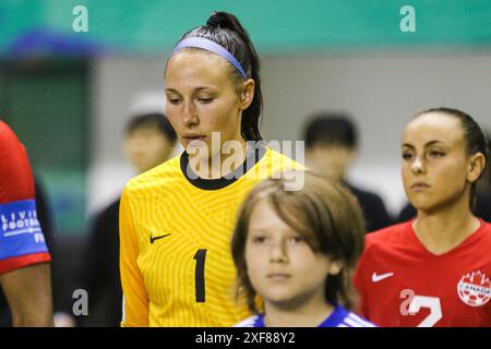 Torhüterin Anna Karpenko aus Kanada beim Spiel Kanada gegen Korea am 10. August 2022 bei der FIFA U-20-Frauen-Weltmeisterschaft Costa Rica Stockfoto