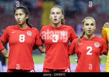 Sonia Walk, Mia Pante und Zoe Burns aus Kanada beim Spiel Kanada gegen Korea am 10. August 2022 Stockfoto