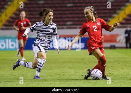 Zoe Burns (Kanada) und Jungyeon Lee (Korea Republik) beim Spiel Kanada gegen Korea am 10. August 2022 bei der FIFA U-20-Frauen-Weltmeisterschaft Costa Rica Stockfoto