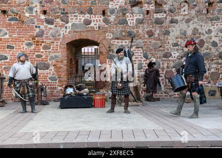 Mir, Weißrussland - 29. Mai 2024: Nachstellung eines Ritterduells auf der Burg mir in Weißrussland Stockfoto