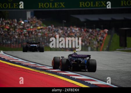 Spielberg/Österreich - 28. JUNI 2024, #2 Logan Sargeant (USA, Williams), Freies Training am Red Bull Ring vor der Qualifikation für die Formel 1 Österreich 2024 Stockfoto