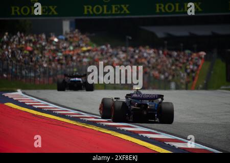Spielberg/Österreich - 28. JUNI 2024, #2 Logan Sargeant (USA, Williams), Freies Training am Red Bull Ring vor der Qualifikation für die Formel 1 Österreich 2024 Stockfoto