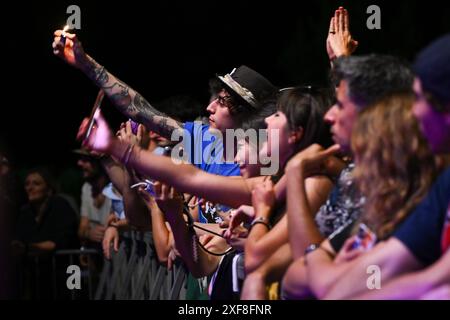 Fans der Libertines treten während der Tour 2024 im Villa Ada Estate 2024 am 1. Juli 2024 in Rom auf. Stockfoto