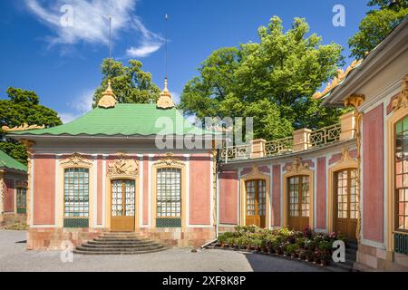 Geographie / Reise, Schweden, Chinesischer Pavillon im Park des Drottningholm Palace in der Nähe von Stockholm, Schweden, ADDITIONAL-RIGHTS-CLEARANCE-INFO-NOT-AVAILABLE Stockfoto