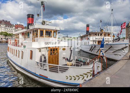 Geografie / Reise, Schweden, Stockholmer Hafen mit historischen Fähren, ADDITIONAL-RIGHTS-CLEARANCE-INFO-NOT-AVAILABLE Stockfoto