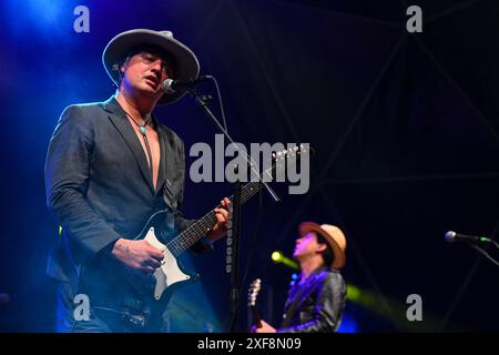 Rom, Italien. Juli 2024. Pete Doherty von den Libertines tritt am 1. Juli 2024 während der Tour 2024 im Villa Ada Estate 2024 in Rom auf. (Foto: Domenico Cippitelli/NurPhoto) Credit: NurPhoto SRL/Alamy Live News Stockfoto