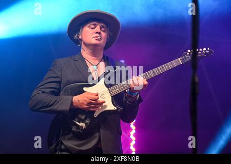 Rom, Italien. Juli 2024. Pete Doherty von den Libertines tritt am 1. Juli 2024 während der Tour 2024 im Villa Ada Estate 2024 in Rom auf. (Foto: Domenico Cippitelli/NurPhoto) Credit: NurPhoto SRL/Alamy Live News Stockfoto