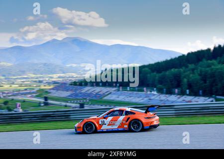 Spielberg, Österreich. Juni 2024. #18 Keagan Masters (ZA, Ombra), Porsche Mobil 1 Supercup auf dem Red Bull Ring am 28. Juni 2024 in Spielberg, Österreich. (Foto von HOCH ZWEI) Credit: dpa/Alamy Live News Stockfoto