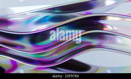 3D-Illustrationshintergrund für Werbung und Hintergrundbilder in der holografischen und memphis-Kunstszene. 3D-Rendering im dekorativen Konzept. Stockfoto