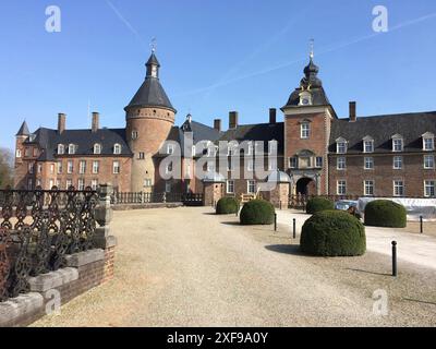 Zugang vom Portal des Wasserschlosses Schloss Anholt, Isselburg, Nordrhein-Westfalen Stockfoto