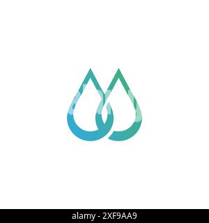 Zwei Tropfen Wasser Logo Vektor Illustration Stock Vektor