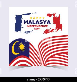 Malaysia Unabhängigkeitstag Web-Banner und Hintergrund. Happy 31st August Malaysia National Day Celebration Banner mit malaysischer Flagge Vorlage Stock Vektor