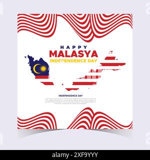 Malaysia Unabhängigkeitstag Web-Banner und Hintergrund. Happy 31st August Malaysia National Day Celebration Banner mit malaysischer Flagge Vorlage Stock Vektor
