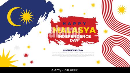 Malaysia Unabhängigkeitstag Web-Banner und Hintergrund. Happy 31st August Malaysia National Day Celebration Banner mit malaysischer Flagge Vorlage Stock Vektor